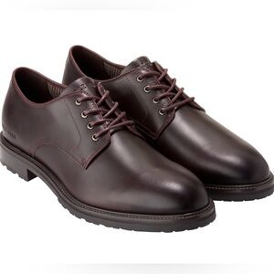 Cole Haan Mens Berkshire Lug Plain Toe Bloodstone 9M  Burgundy Leather Lace-Up